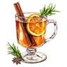 Consumable alcohol orange hot toddy