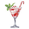 Consumable alcohol candycane cocktail