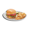 Cheese burger fries