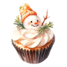 Consumable cupcake snowman