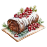 Consumable cake christmas log