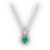 Emerald necklace silver